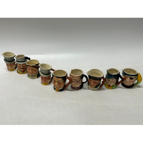 122 - Nine Lancaster Sandland character jugs and two Royal Doulton style character jugs