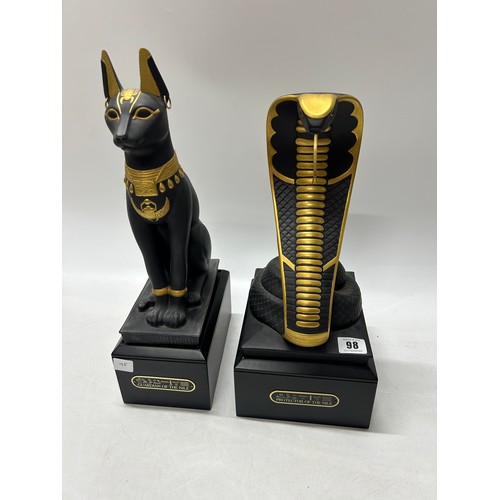98 - A Franklin Mint black porcelain model of The Protector Of The Nile decorated in 24kt. gold and a Fra... 