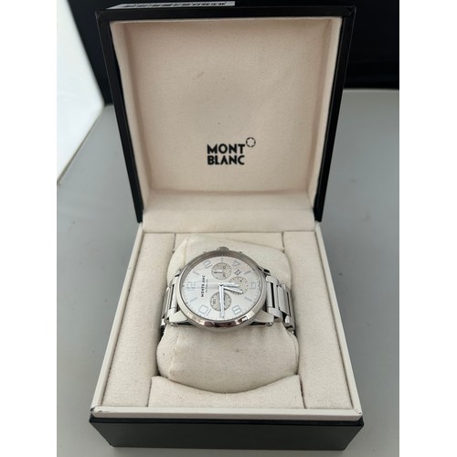 182 - A Montblanc TimeWalker Chronograph Automatic wristwatch in a stainless steel case, on a stainless st... 