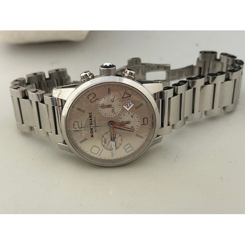 182 - A Montblanc TimeWalker Chronograph Automatic wristwatch in a stainless steel case, on a stainless st... 