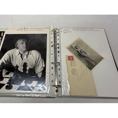 20 - A folder of coloured and black and white photographs bearing signatures comprising:- Sir George Mart... 