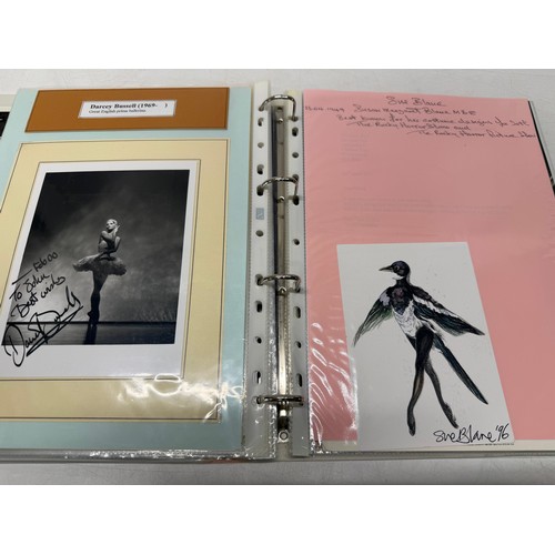 20 - A folder of coloured and black and white photographs bearing signatures comprising:- Sir George Mart... 