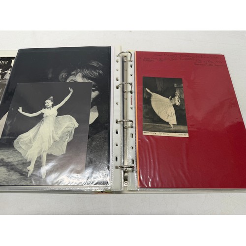 20 - A folder of coloured and black and white photographs bearing signatures comprising:- Sir George Mart... 