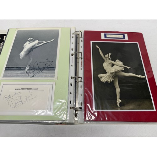 20 - A folder of coloured and black and white photographs bearing signatures comprising:- Sir George Mart... 