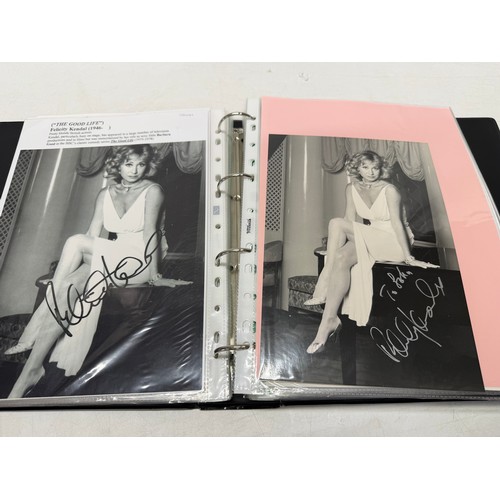 23 - A folder of coloured and black and white photographs bearing signatures comprising:- Aiden Turner, J... 