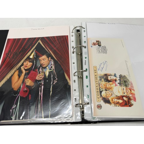 23 - A folder of coloured and black and white photographs bearing signatures comprising:- Aiden Turner, J... 