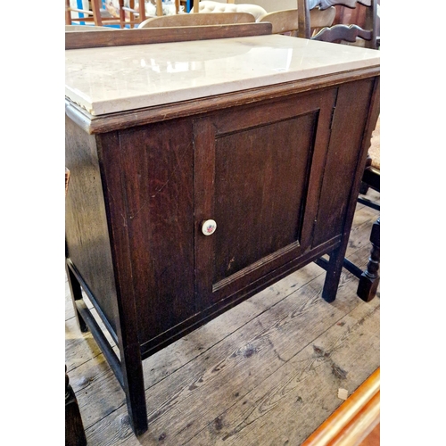 319 - Early 20th century oak washstand with marble top