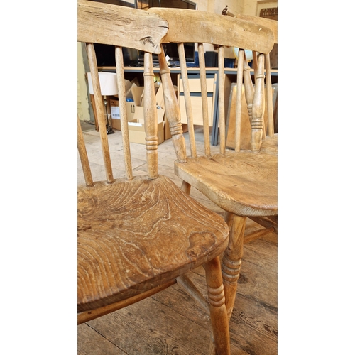 322 - Five various 19th century elm spindle back kitchen chairs