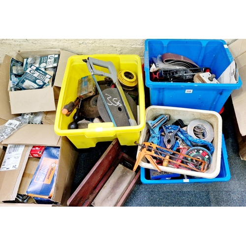 356 - Four crates of tools and accessories incl. taps and dies etc