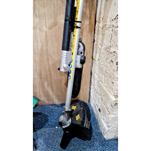 394 - Titan petrol long arm multi tool with strimmer blade and chainsaw attachment