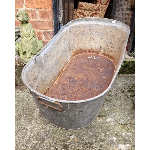 436 - Large galvanised bath