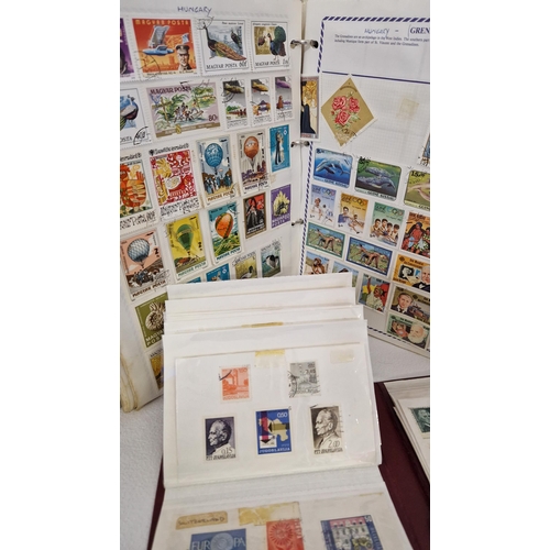 1 - Qty of whole world stamps, loose and in 3 folders, and an album of covers