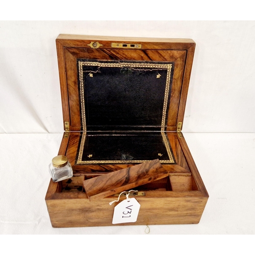 102 - Qty of treenware comprising a Victorian walnut writing box with fitted interior, Victorian mahogany ... 