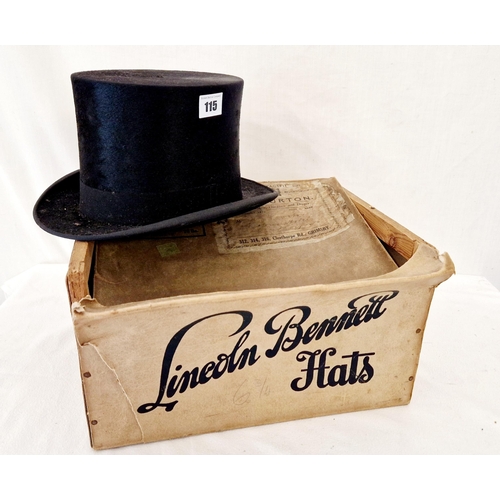 115 - Lincoln Bennett gents silk top hat with original box