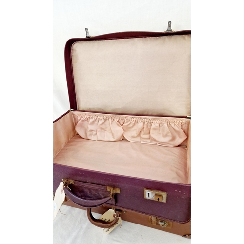 131 - Two vintage box suitcases