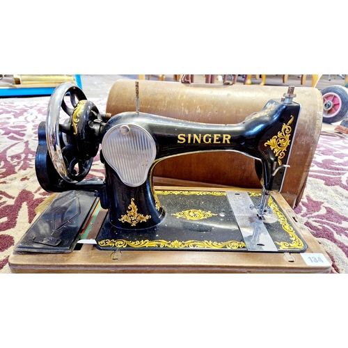 134 - Vintage cased Singer sewing machine