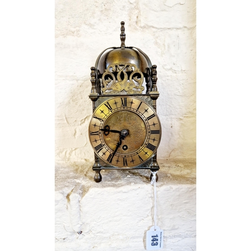 143 - Brass lantern clock with Smith's movement