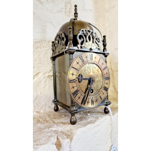 143 - Brass lantern clock with Smith's movement