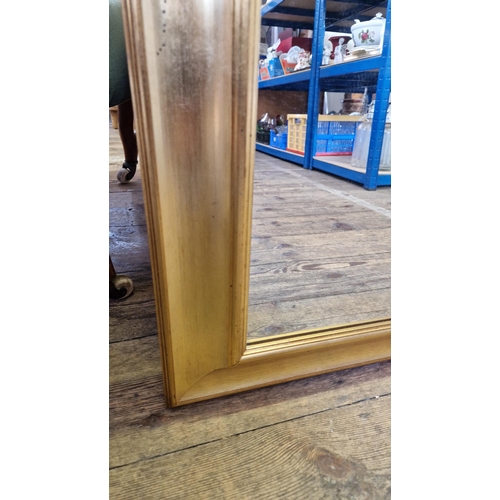 146 - Large rectangular modern gilt framed wall mirror