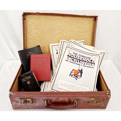 30 - Small vintage suitcase containing the weekly Household Encyclopedia etc