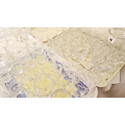 46 - Large qty of Thomas Webb crystal incl. various stem glasses, goblets, tumblers and jug, along with o... 