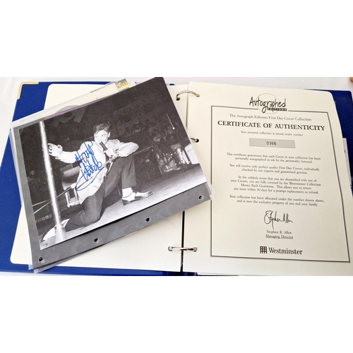 6 - Westminster Autograph Album of covers and loose photographs etc, inc. Bobby Charlton, Geoff Hurst, M... 