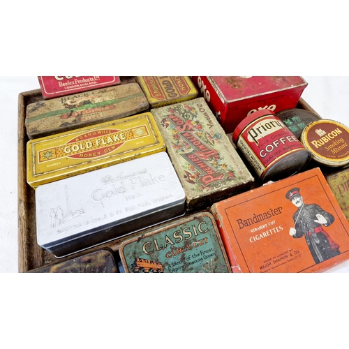 93 - Qty of vintage named tins incl. OXO, Beefex Cubes etc