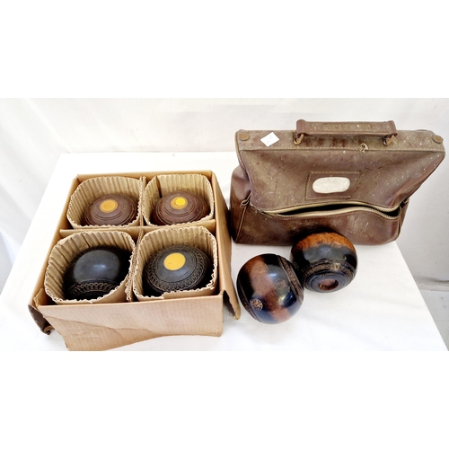 97 - Six cased and boxed vintage wooden bowls