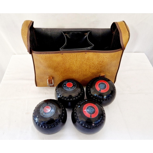 98 - Bag of four Sterling King bowls with Horncastle bowls club badges