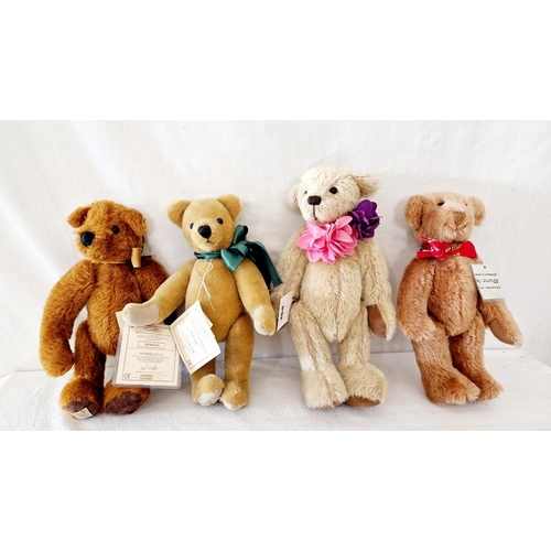 164 - Four modern collectable teddy bears, Meadows Cinnamon, Dean's Hobson and Howard etc