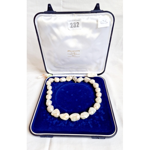 232 - Cased string of white baroque pearls from Gurrieri Mangiacarne