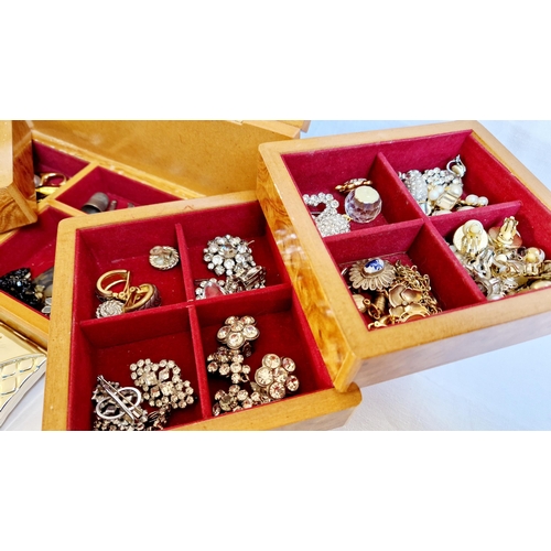 235 - Modern fitted jewellery box and qty of jewellery incl. some 9ct gold and silver