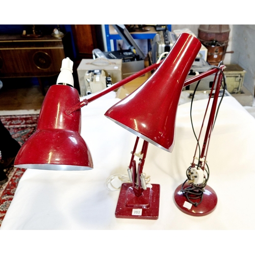 252 - Two Anglepoise style lamps on square and circular bases