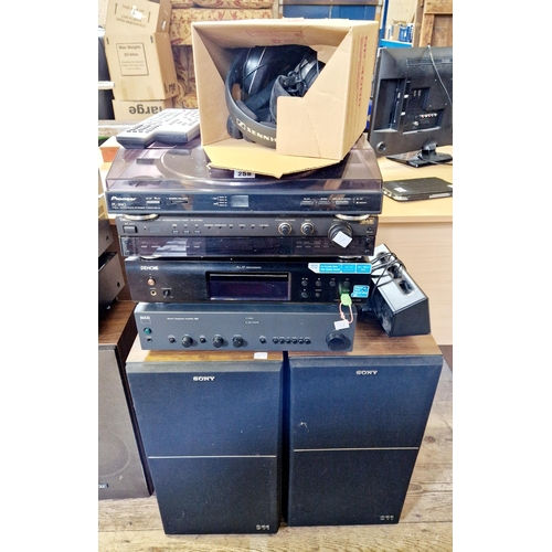 258 - Various hifi separates incl. NAD 304 amp; Denon DCD-720 AE CD player; pair of Sony speakers; Technic... 