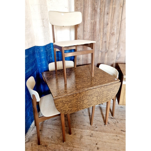 267 - Retro Formica dining furniture comprising sideboard, kitchen table and four chairs