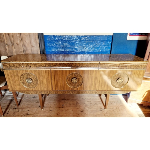 267 - Retro Formica dining furniture comprising sideboard, kitchen table and four chairs