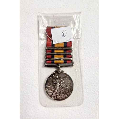 252 - Queen’s South Africa medal 1899 – 1902 with three clasps, South Africa 1901; 
Orange Free State & Ca... 