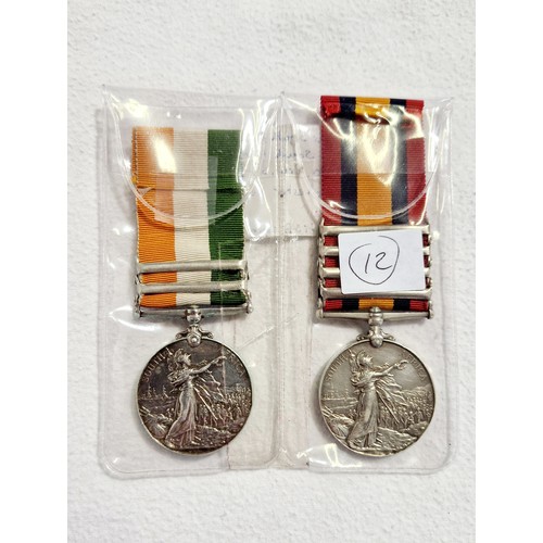 263 - A Boer War pair, Queen’s South Africa medal 1899 – 1902 with four clasps, 
Witterbergen; Diamond Hil... 