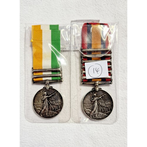 265 - A Boer War pair comprising Queens South Africa medal 1899 – 1902 with six clasps, 
Cape Colony; Lain... 