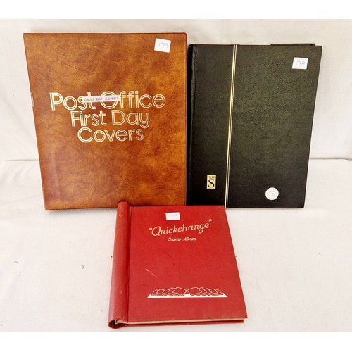 17A - Quickchange stamp album, stock book of world stamps and First Day cover album