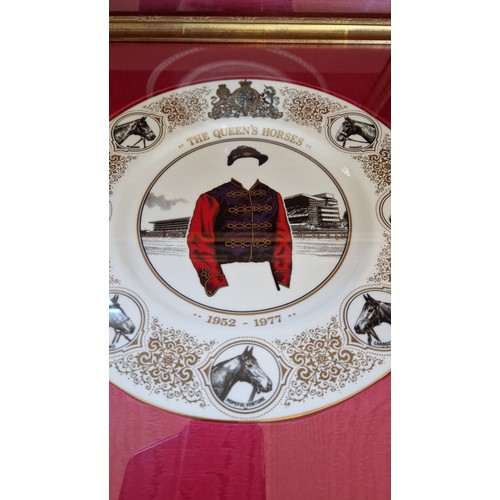 36 - Six various framed horse racing commemorative plates
