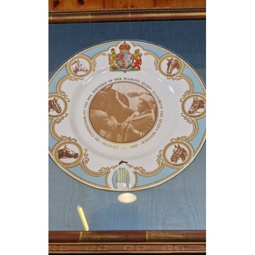 36 - Six various framed horse racing commemorative plates