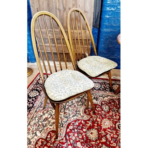 322 - Ercol oval drop leaf dining table and 4 Ercol Quaker chairs