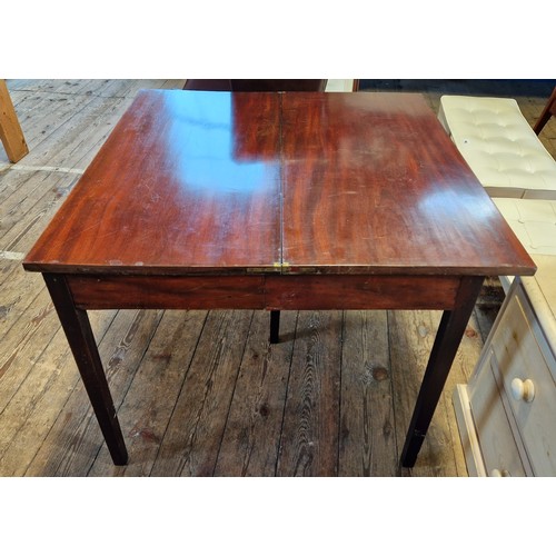 332 - Victorian mahogany rectangular fold over gate leg occasional table with single drawer