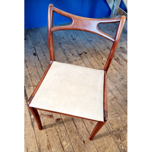 351 - Set of four retro teak dining chairs, some repair