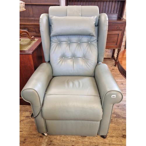 363 - Willowbrook leather rise and recline electric armchair