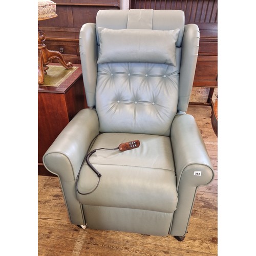 363 - Willowbrook leather rise and recline electric armchair