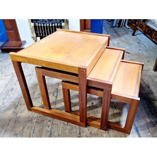 381 - Vintage teak nest of three tables