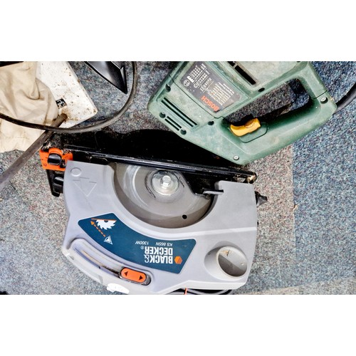 447 - Bosch power saw, Black & Decker circular saw etc