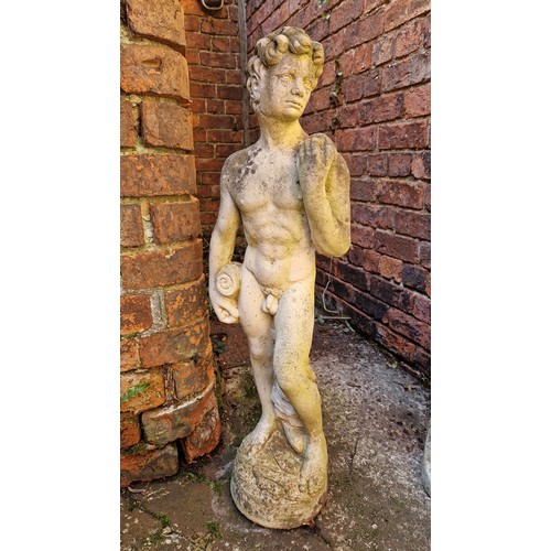 476 - Simulated stone classical male garden figure